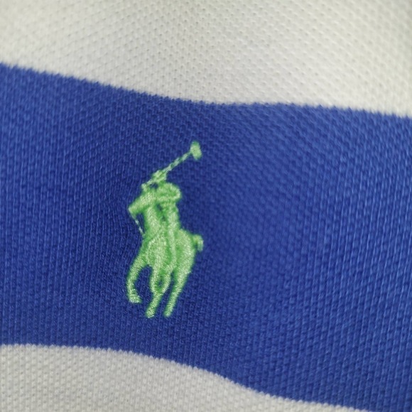 Ralph Lauren Sport Classic Fit Blue/White Striped Polo, Large - Picture 4 of 9